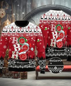 Funny Hohoho Budweiser Beer 3d All Over Printed Ugly Christmas Sweater