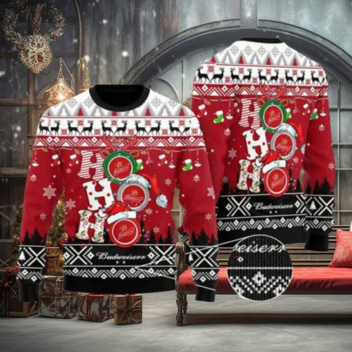Funny Hohoho Budweiser Beer 3d All Over Printed Ugly Christmas Sweater