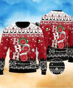 Funny Hohoho Budweiser Beer Ugly Christmas Sweater