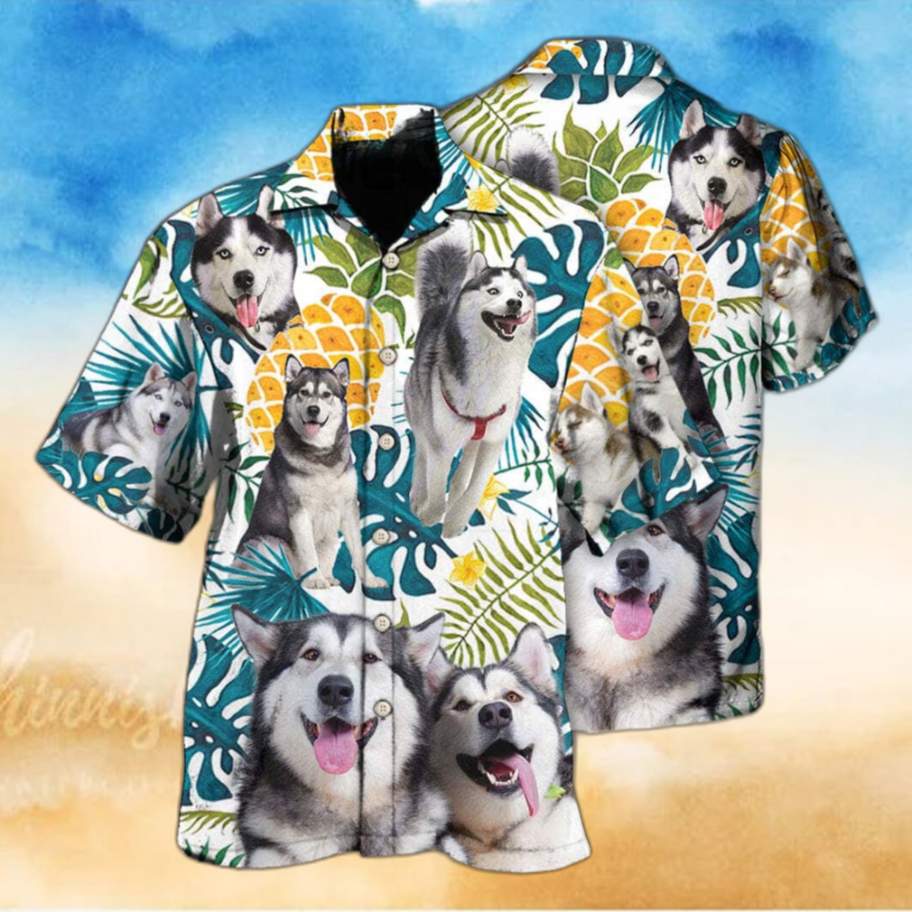 Funny Husky Tropical Leaf Hawaiian Shirt Beach Gift For Dog Lovers Funny Husky Tropical Leaf Hawaiian Shirt Beach Gift For Dog Lovers
