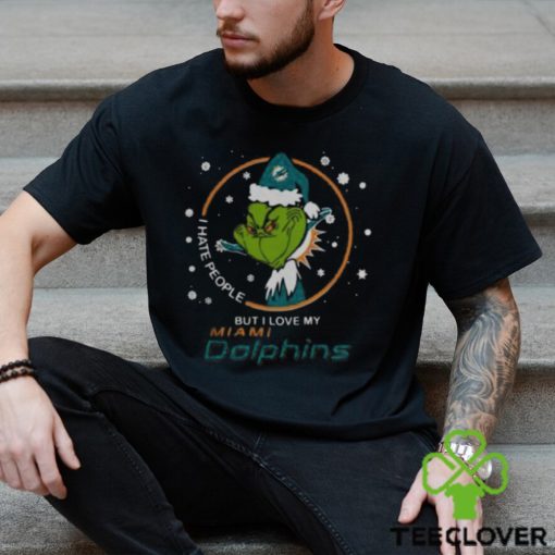 Funny I Hate People But I Love My Miami Dolphins Grinch Shirt