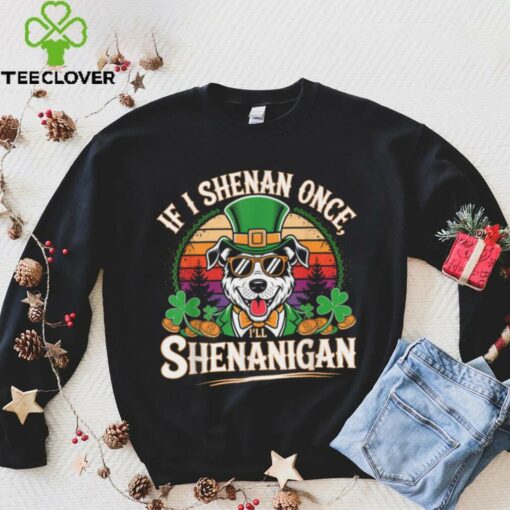 Funny If I Shenan Once I’ll Shenanigan Dog St Patricks T Shirt