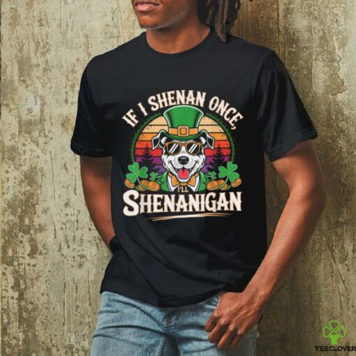 Funny If I Shenan Once I’ll Shenanigan Dog St Patricks T Shirt