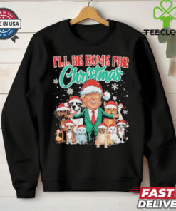 Funny I’ll Be Home For Christmas Santa Funny Trump Xmas Pajamas T Shirt