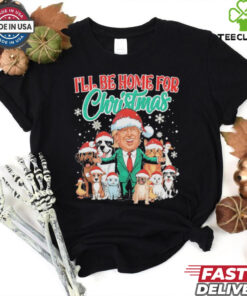 Funny I’ll Be Home For Christmas Santa Funny Trump Xmas Pajamas T Shirt