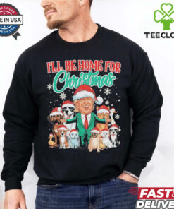 Funny I’ll Be Home For Christmas Santa Funny Trump Xmas Pajamas T Shirt