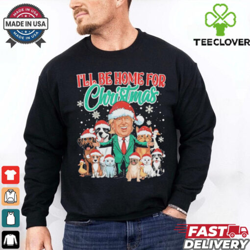 Funny I’ll Be Home For Christmas Santa Funny Trump Xmas Pajamas T Shirt