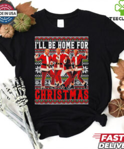 Funny I’ll Be Home For Christmas Santa Trump Ugly Christmas 2024 shirt