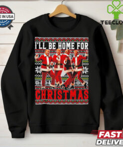 Funny I’ll Be Home For Christmas Santa Trump Ugly Christmas 2024 shirt