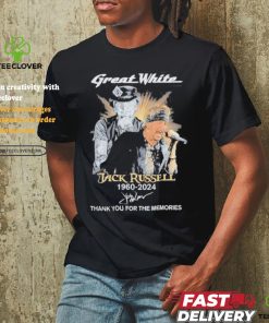 Funny Jack Russell Great White 1960 2024 Thank You For The Memories Signature T shirt