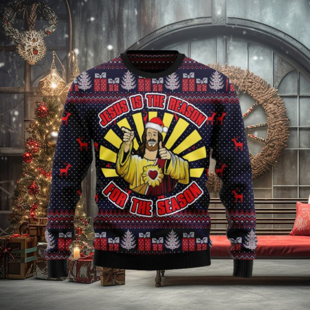 Funny Jesus Is The Reason For The Season Ugly Christmas Sweater