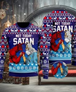 Funny Jesus Not Today Satan Ugly Christmas Sweater Gifts For Christian Families