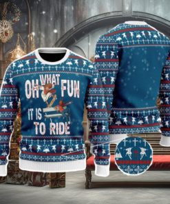 Funny Jesus Ride Skateboarding With Satan Christmas Unisex Ugly Sweater