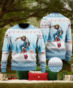 Funny Jesus Skateboarding Christmas Ugly Christmas Sweater Gift For Men And Women