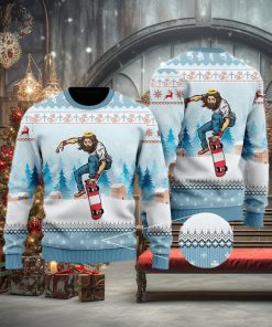 Funny Jesus Skateboarding Christmas Ugly Christmas Sweater Gift For Men And Women