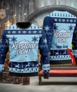 Funny Keystone Light Personalized Name Ugly Knitted Sweater Christmas Gift