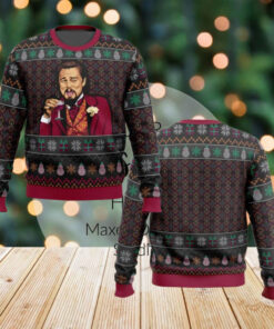 Funny Leo Ugly Christmas 3D Sweater, Man Drinking Wine Xmas Sweatshirt, Christmas Party 2024 Shirt, Christmas Movie Tee, Gifts For Fan