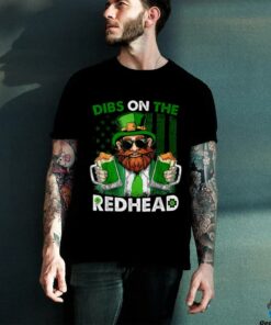 Funny Leprechaun Dibs On The Redhead St Patricks Day Mens T Shirt