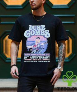 Funny Luke Combs 2024 Growin Up And Gettin Old Tour 10th Anniversary 2014 2024 Thank You For The Memories Signatures T shirt