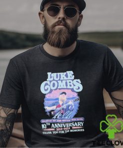 Funny Luke Combs 2024 Growin Up And Gettin Old Tour 10th Anniversary 2014 2024 Thank You For The Memories Signatures T hoodie, sweater, longsleeve, shirt v-neck, t-shirt