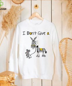 Funny MOUSE WALKING A DONKEY I Don't Give Rats Ass Mouse T Shirt (1)