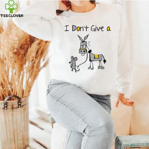 Funny MOUSE WALKING A DONKEY I Don’t Give Rats Ass Mouse T Shirt (1)