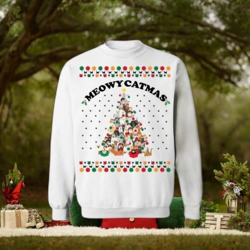 Funny Meowy Catmas Ugly Sweater For Christmas