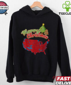 Funny Merry Christmas America Election Map 2024 T Shirt