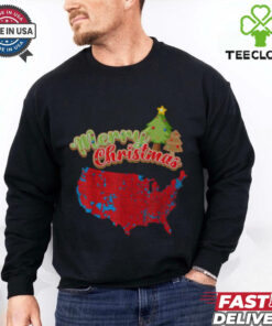 Funny Merry Christmas America Election Map 2024 T Shirt