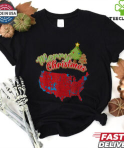 Funny Merry Christmas America Election Map 2024 T Shirt