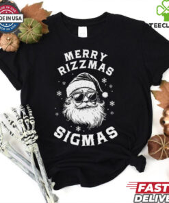 Funny Merry Rizzmas Sigmas Kids Teens School Christmas Santa T Shirt