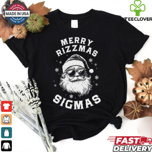 Funny Merry Rizzmas Sigmas Kids Teens School Christmas Santa T Shirt