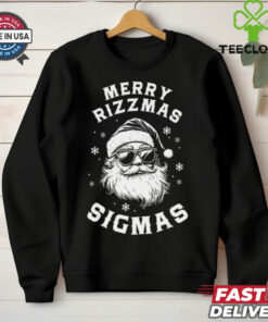 Funny Merry Rizzmas Sigmas Kids Teens School Christmas Santa T Shirt