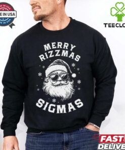 Funny Merry Rizzmas Sigmas Kids Teens School Christmas Santa T Shirt