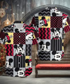 Funny Mickey Mouse Black And Red Hawaiian Shirt Style