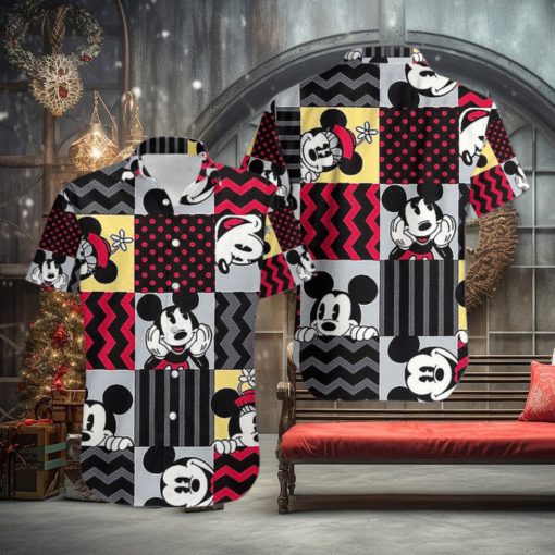 Funny Mickey Mouse Black And Red Hawaiian Shirt Style