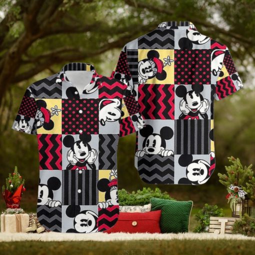 Funny Mickey Mouse Black And Red Hawaiian Shirt Style