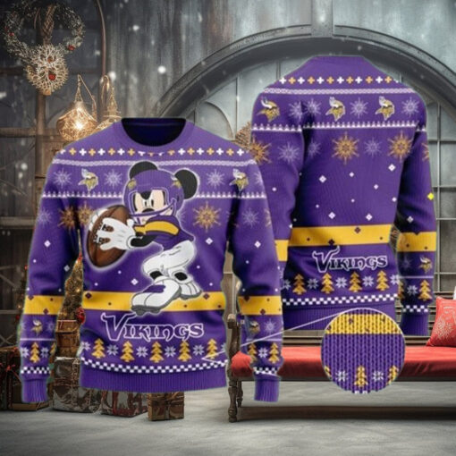 Funny Mickey Mouse Minnesota Vikings Disney Ugly Christmas Sweater
