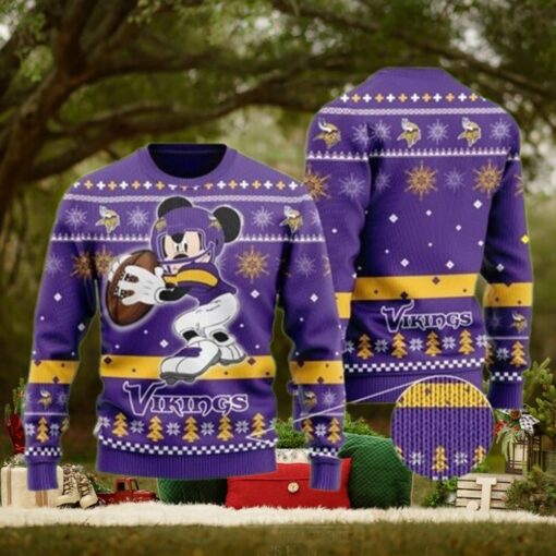 Funny Mickey Mouse Minnesota Vikings Disney Ugly Christmas Sweater