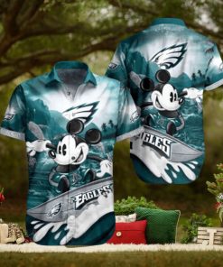 Funny Mickey Surfing NFL Philadelphia Eagles NFL Hawaiian Shirt