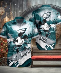 Funny Mickey Surfing NFL Philadelphia Eagles NFL Hawaiian Shirt