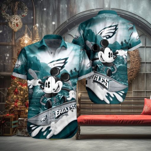 Funny Mickey Surfing NFL Philadelphia Eagles NFL Hawaiian Shirt
