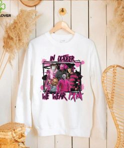 Funny Murder In October We Wear Pink Breast Cancer Awareness T Shirt