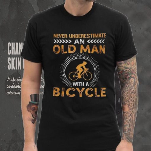 Funny Never Underestimate Old Man With Bicycle Gift Shirts