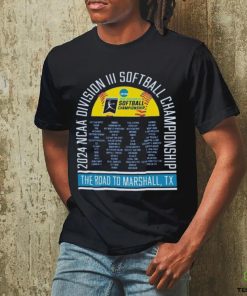 Funny Official NCAA Division III Softball Championship 2024 The Road To Marshall, TX Shirt