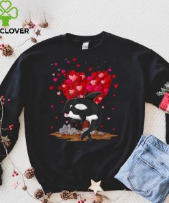 Funny Orca Fish Lover Heart Shape Orca Valentine's Day T Shirt tee