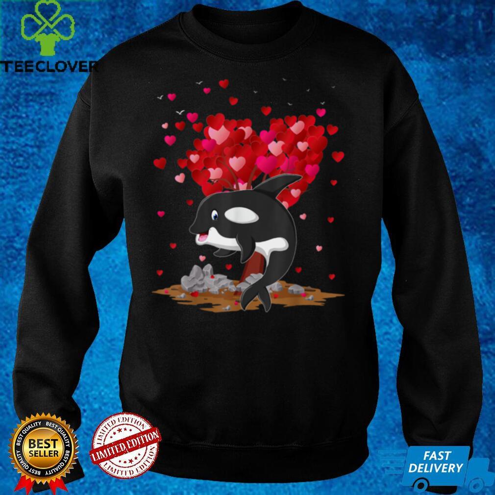 Funny Orca Fish Lover Heart Shape Orca Valentine's Day T Shirt tee