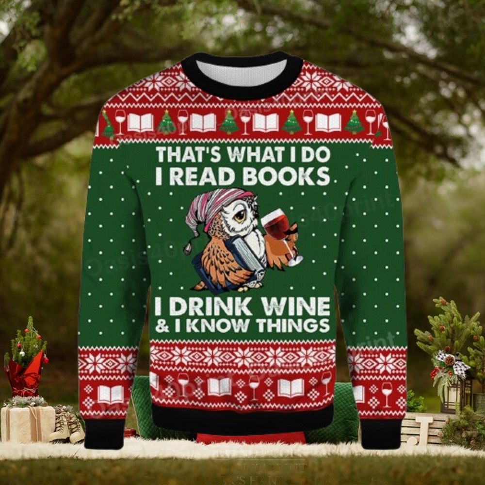 Funny Owl That's What I Do I Read Books Ugly Sweater Funny Owl That's What I Do I Read Books Ugly Sweater