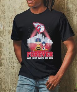 Funny Peanuts Snoopy And Charlie Brown Watching Cleveland Guardians Forever Not Just When We Win Shirt