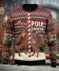 Funny Pole Dancer Reindeer Ugly Christmas Sweater Thankgiving Gift Men Women